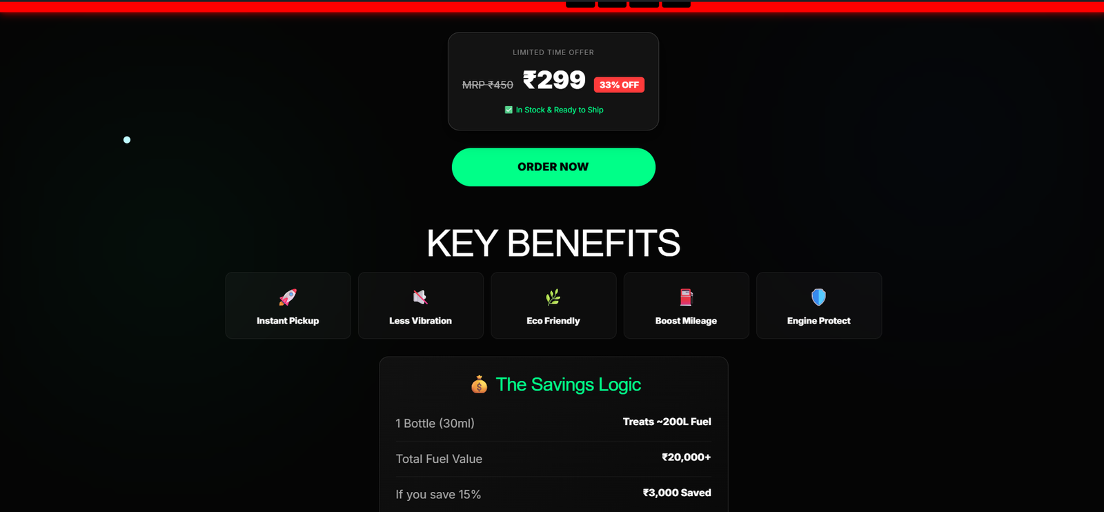 Booster Drop Landing Page